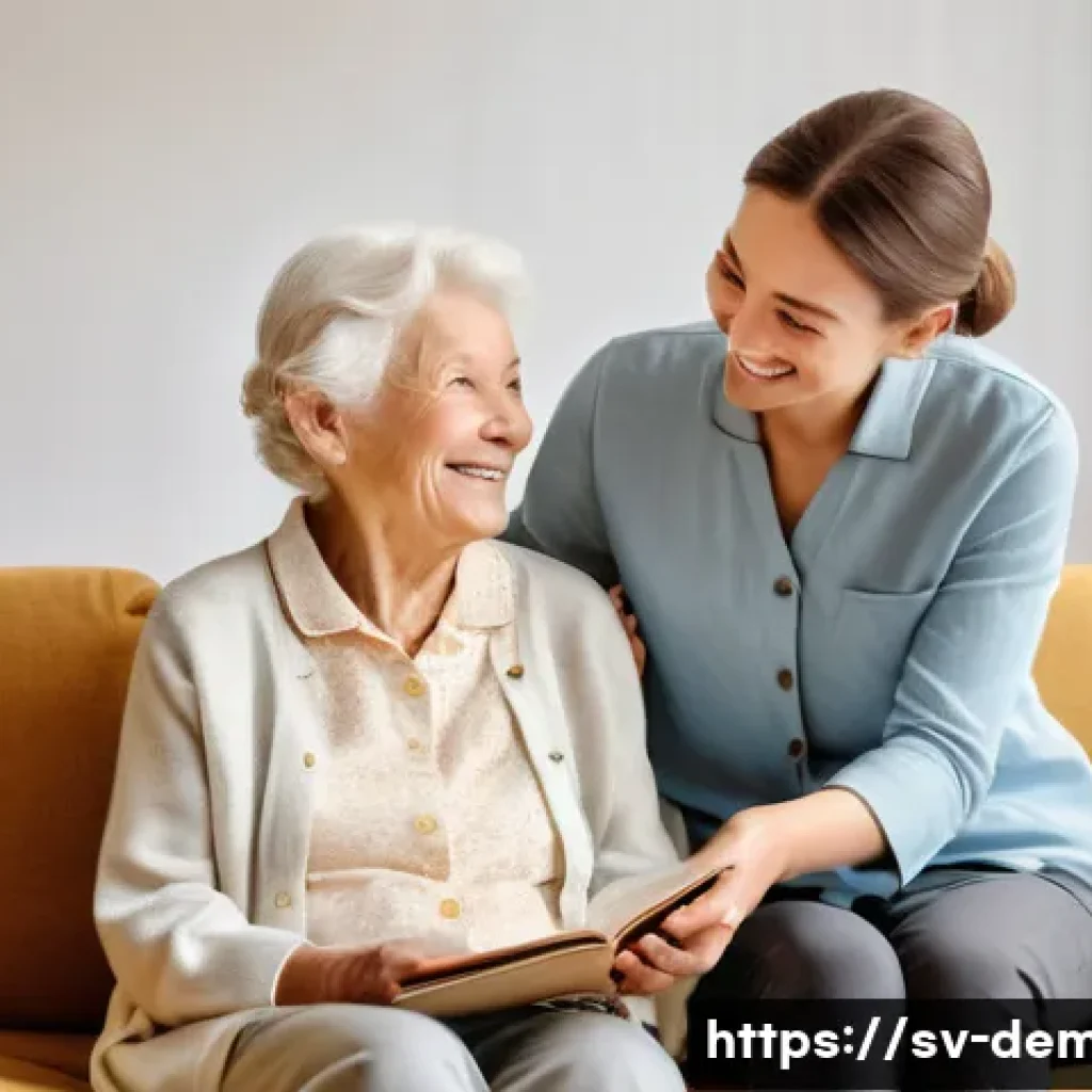 치매관리사 직업의 사회적 가치 - **Prompt 1: The Heart of Person-Centered Dementia Care**
    A heartwarming and serene scene depicti...